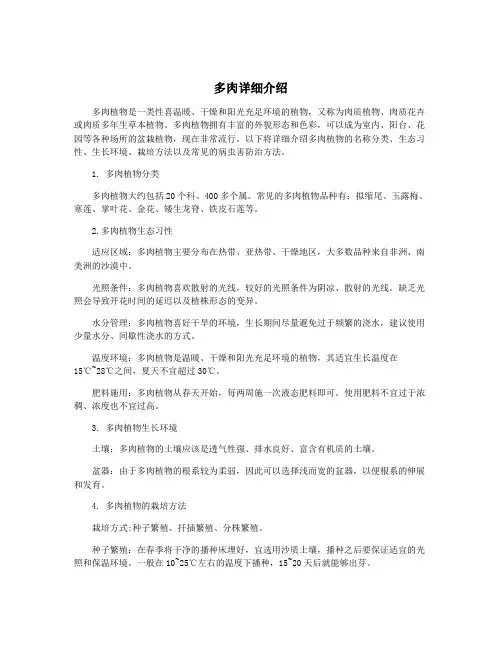 多肉详细介绍