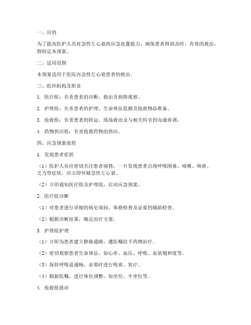 急性左心衰的应急预案