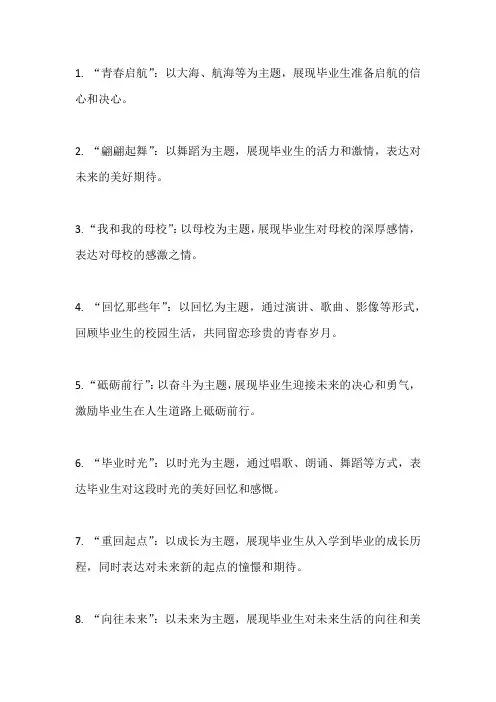 毕业晚会主题词