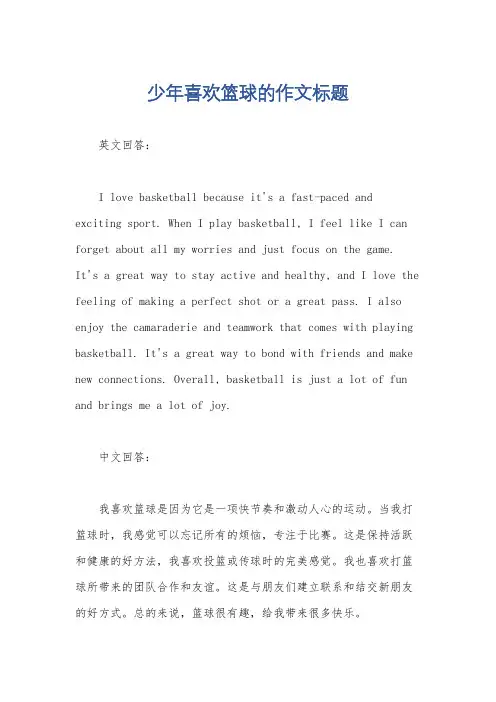 少年喜欢篮球的作文标题