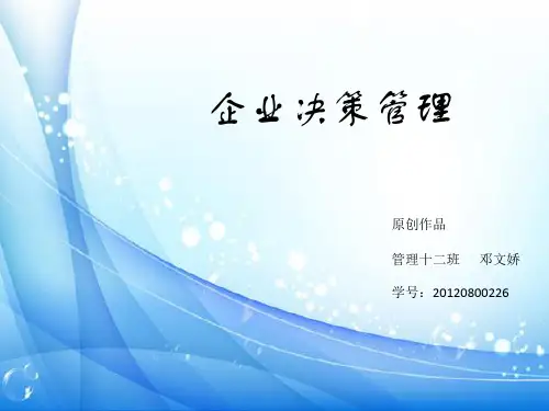 现代企业管理企业决策案例分析