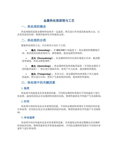 金属热处理原理与工艺总结 整理版