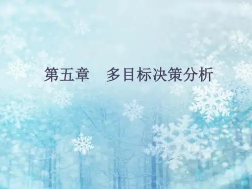 多目标决策分析--层次分析法--多实例解析模型