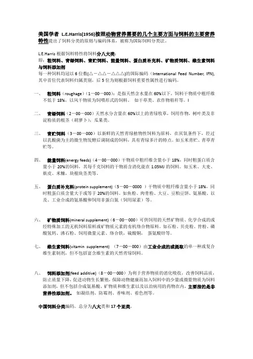 饲料分类