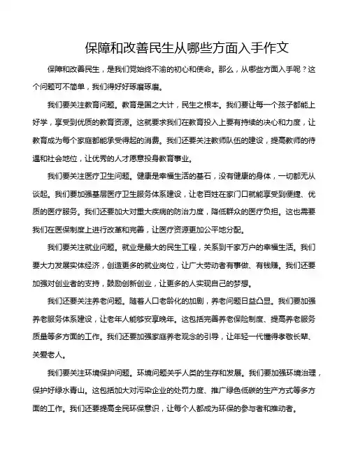 保障和改善民生从哪些方面入手作文
