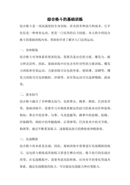 综合格斗的基础训练