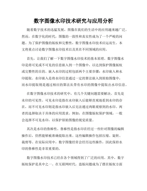 数字图像水印技术研究与应用分析