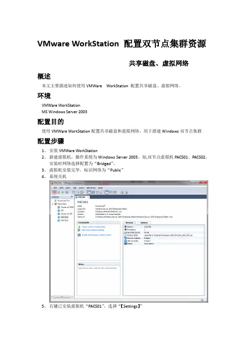 VMwareWorkStation配置共享磁盘