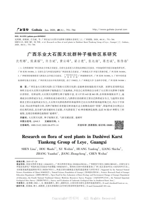 广西乐业大石围天坑群种子植物区系研究