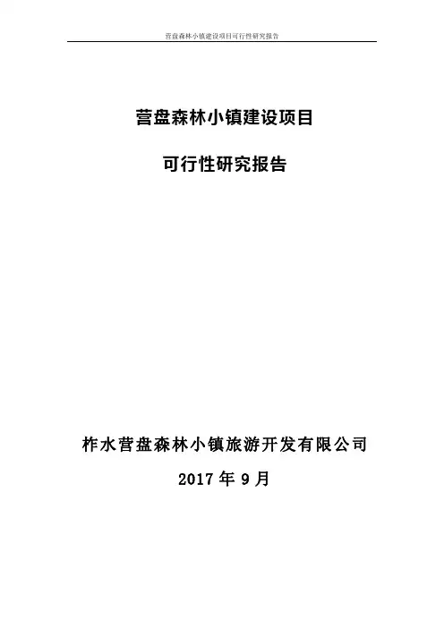 营盘森林小镇建设项目可行性研究报告