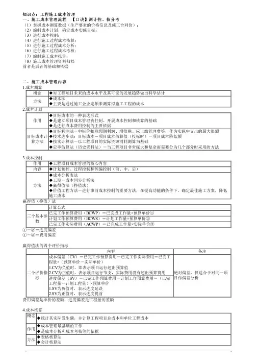 二级造价工程师《建设工程造价管理基础知识》备考指导-工程施工和竣工阶段造价管理
