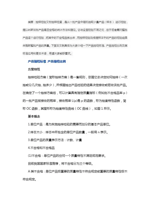 产品抽检标准 产品抽检比例