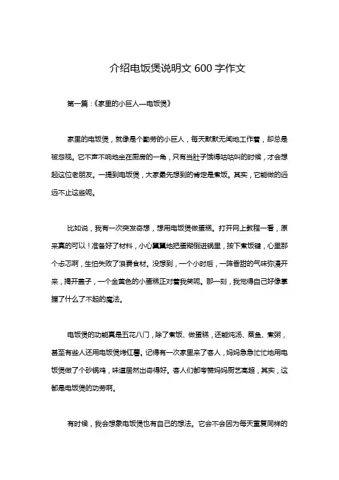 介绍电饭煲说明文600字作文