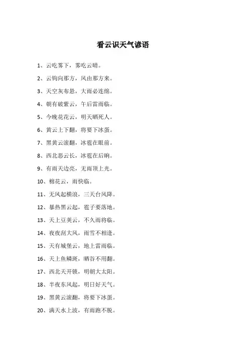 看云识天气谚语