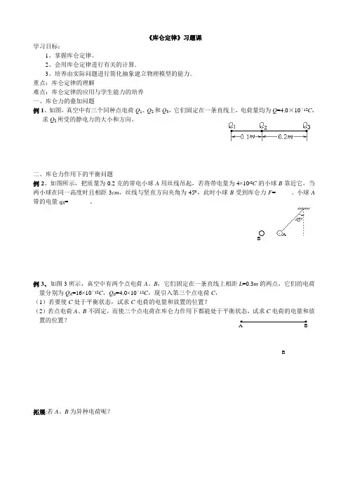 《库仑定律》习题课