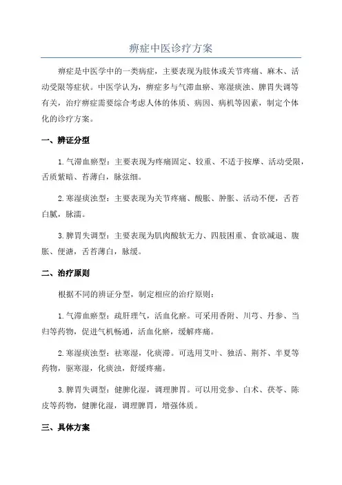 痹症中医诊疗方案