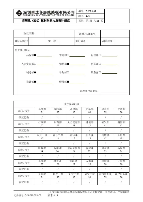 盲埋孔(HDI)板制作能力及设计规范_1.6