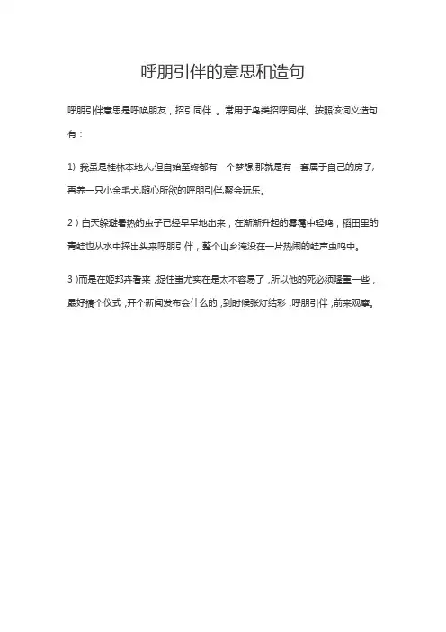 呼朋引伴的意思和造句