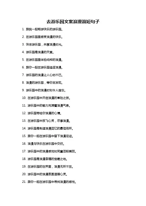 去游乐园文案浪漫简短句子
