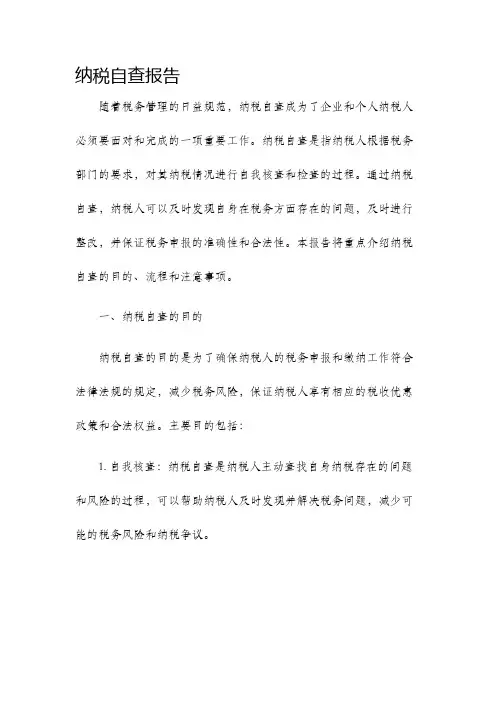 纳税自查报告