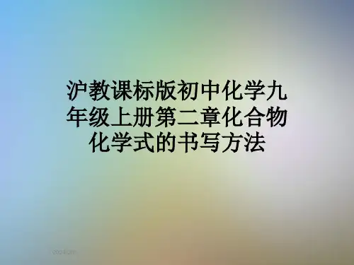 沪教课标版初中化学九年级上册第二章化合物化学式的书写方法