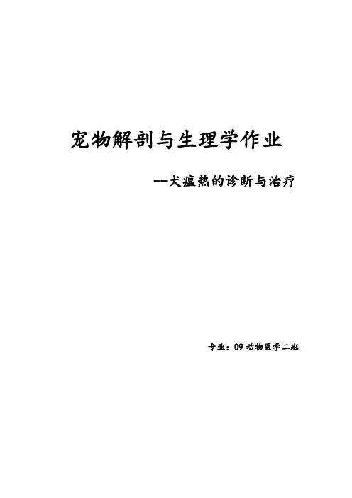 犬瘟热的诊断与治疗