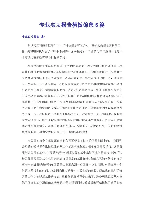 专业实习报告模板锦集6篇_1
