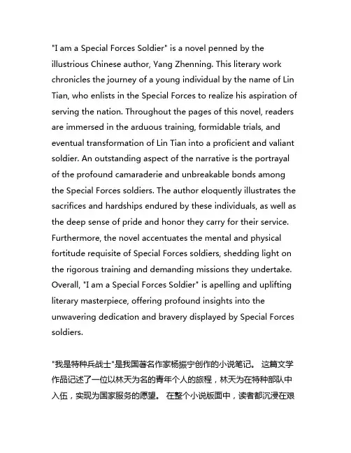 我是一个兵少年特种兵读后感四百字