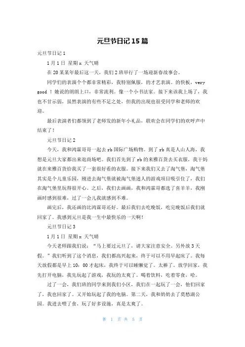元旦节日记15篇