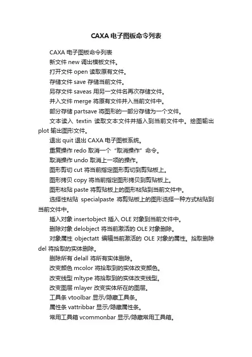 CAXA电子图板命令列表
