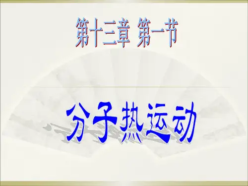 2013  人教版   九年级第一节《分子热运动》