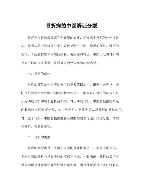 骨折病的中医辨证分型
