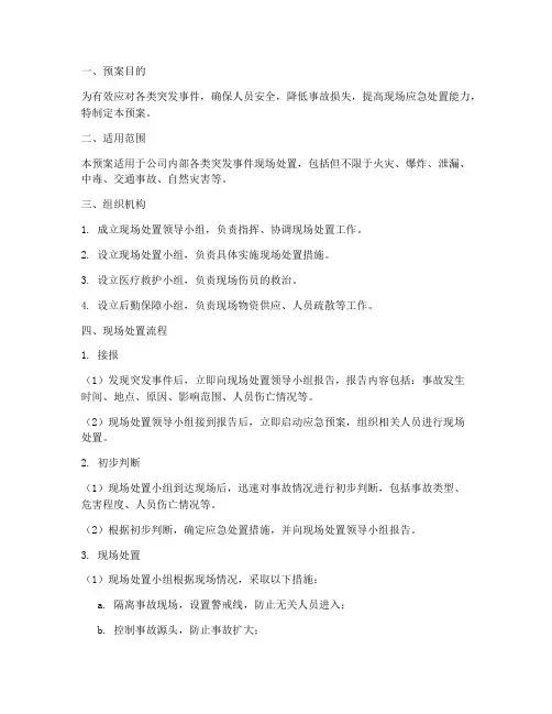 现场处置的预案及流程