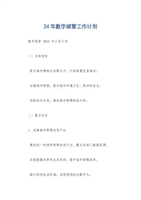 24年数字城管工作计划