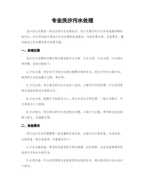 专业洗沙污水处理
