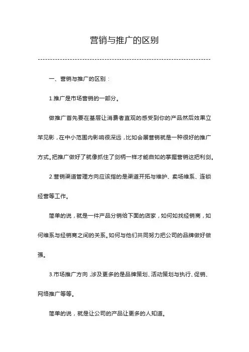 营销与推广的区别