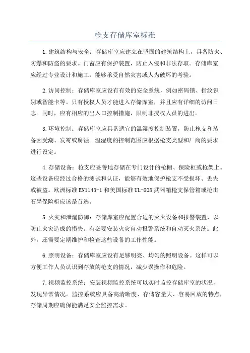 枪支存储库室标准