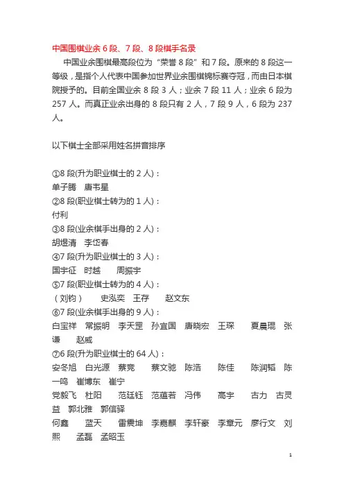 中国围棋业余6段