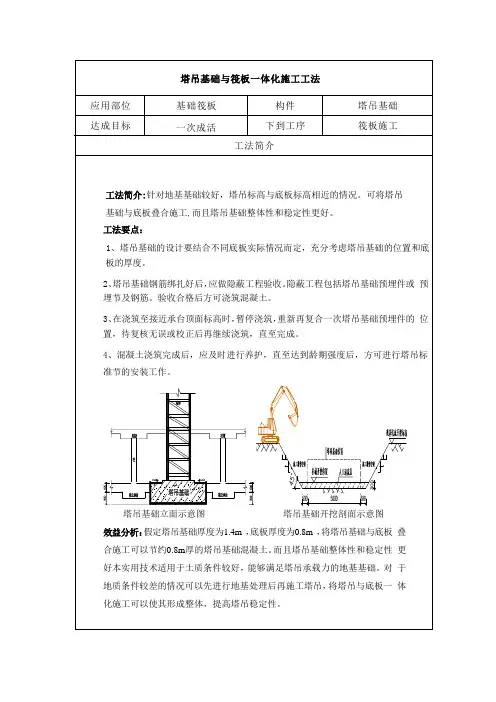 塔吊基础与筏板一体化施工工法