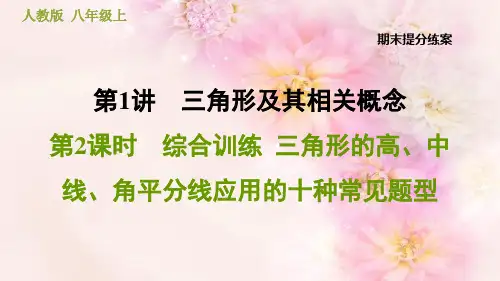  综合训练  三角形的高、中线、角平分线应用的十种常见题型PPT授课课件