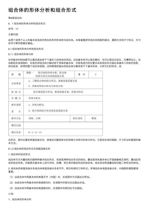 组合体的形体分析和组合形式