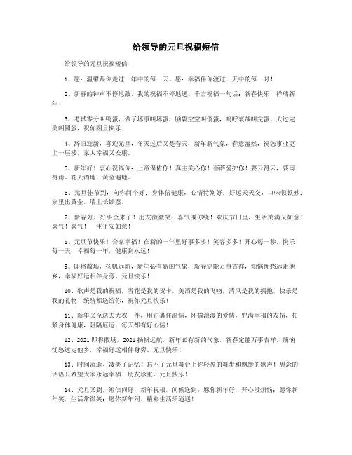 给领导的元旦祝福短信
