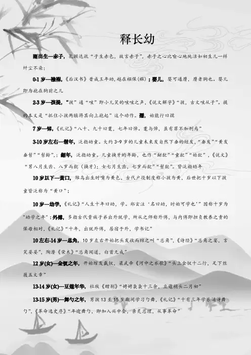 0-140岁 全网最全《古代年龄称谓》严谨皆有出处