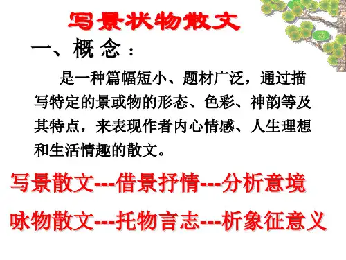 写景状物散文题型及解题技巧PPT精品文档24页
