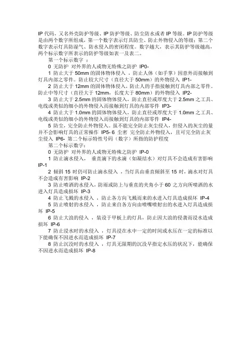 IP防护等级