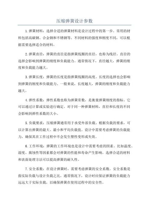 压缩弹簧设计参数