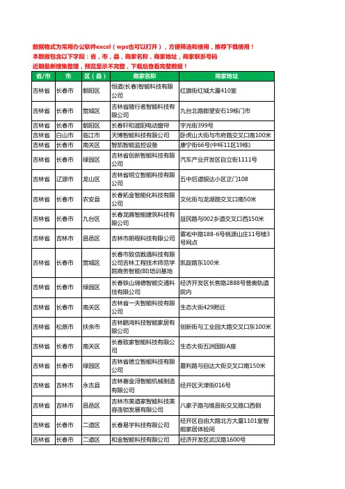 2020新版吉林省智能科技有限公司工商企业公司商家名录名单黄页联系电话号码地址大全81家