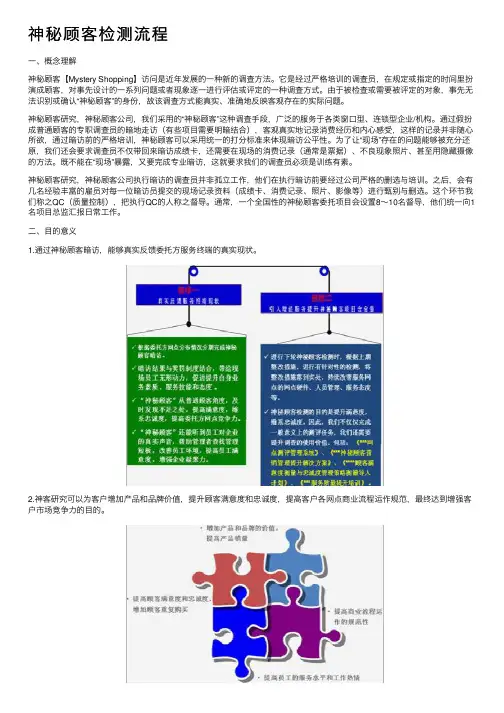 神秘顾客检测流程