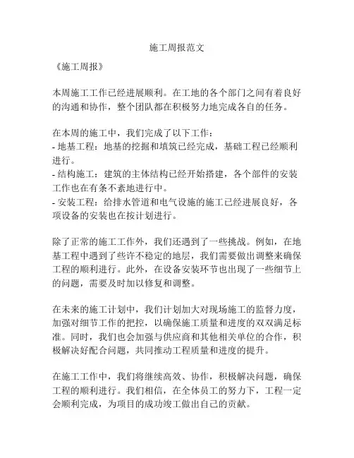 施工周报范文