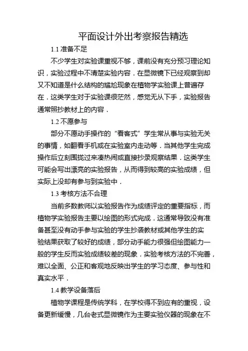 平面设计外出考察报告精选